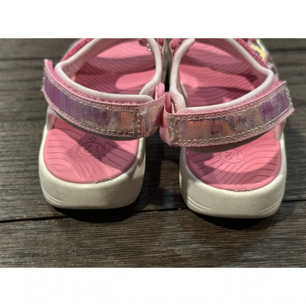 Cat And Jack girls pink sporty strappy sandals sz 12 outdoor summer play outdoor